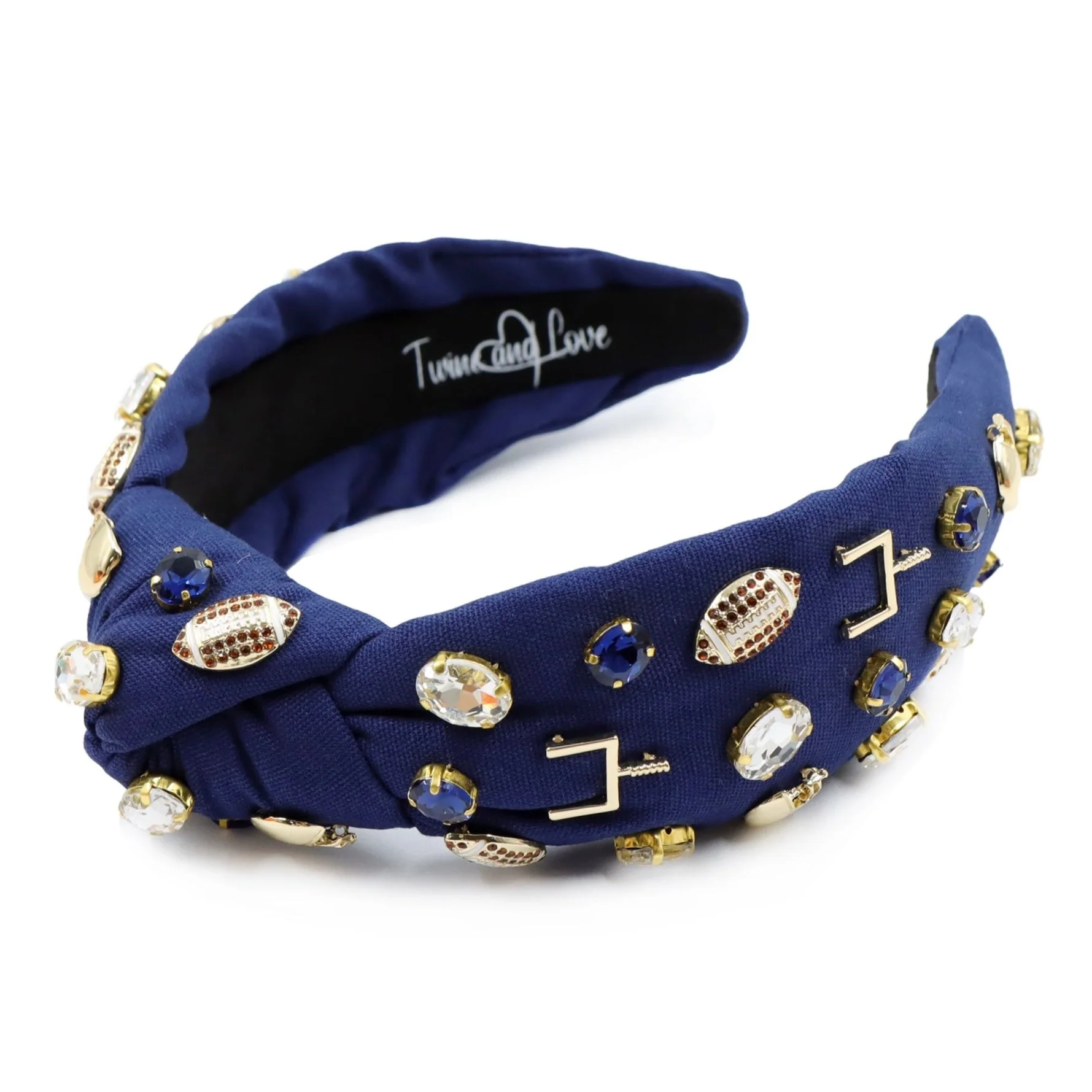 Football Jeweled Knot Headband (Blue) Questions & Answers