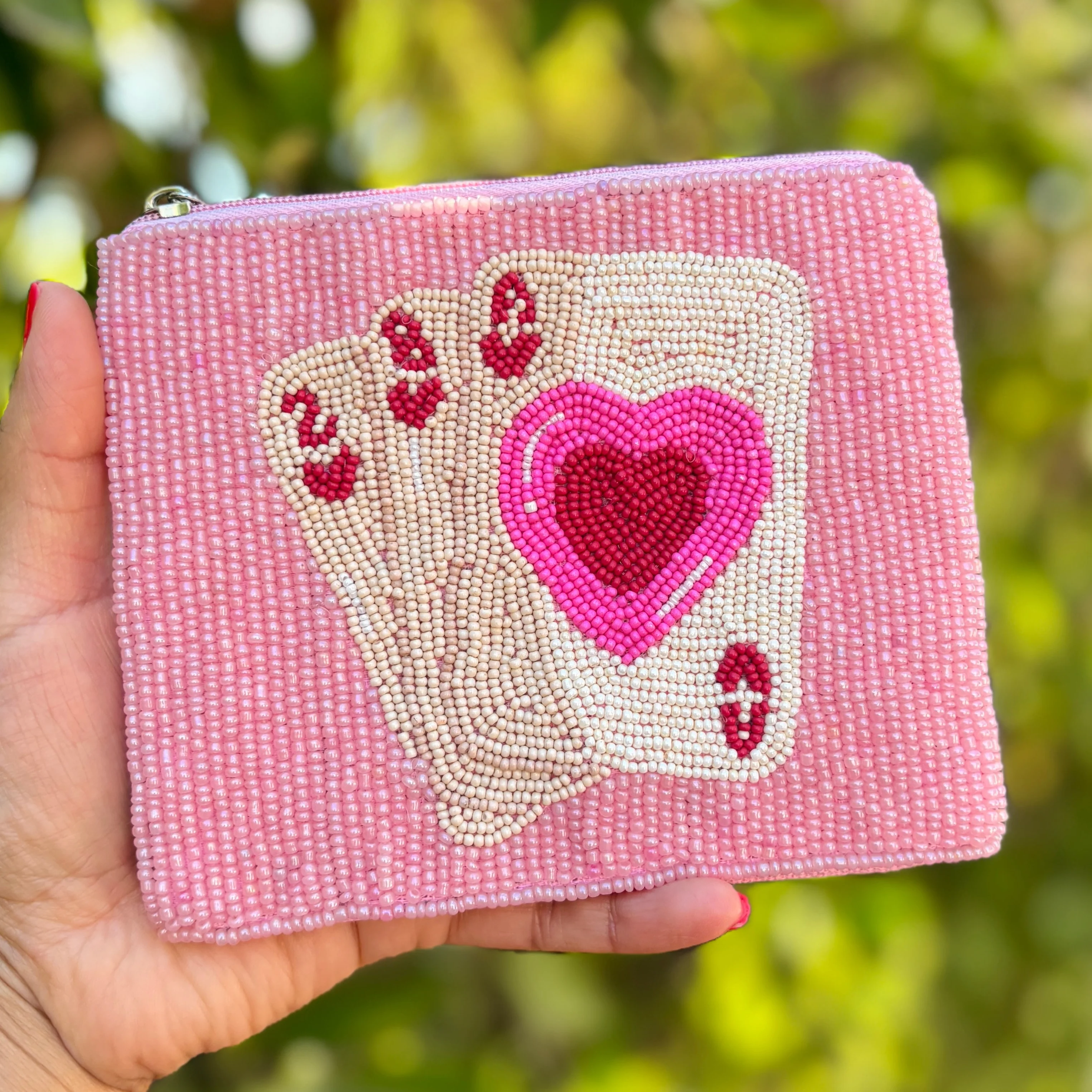 Ace of Hearts Beaded Pouch Questions & Answers