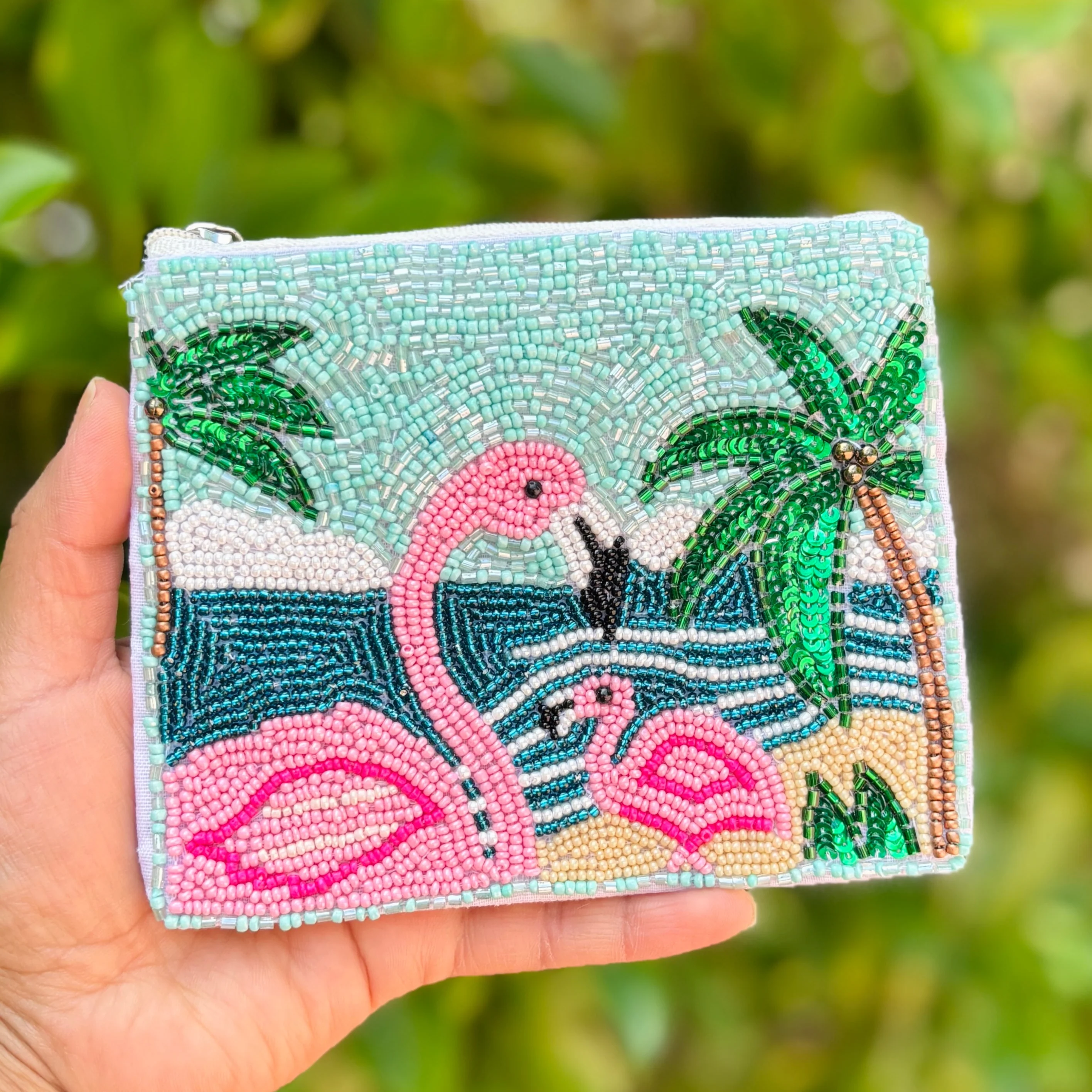 Flamingo Beaded Pouch Purse Questions & Answers